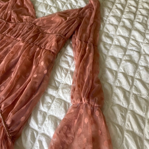 ASOS pink dot chiffon mini dress - Picture 2 of 10